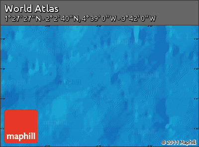 Shaded Relief Map of the Area around 1° 45' 3" N, 4° 10' 30" W