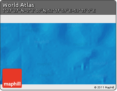 Physical 3D Map of the Area around 1° 45' 3" N, 52° 46' 29" E