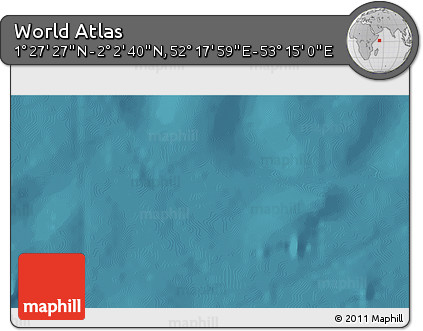 Satellite 3D Map of the Area around 1° 45' 3" N, 52° 46' 29" E