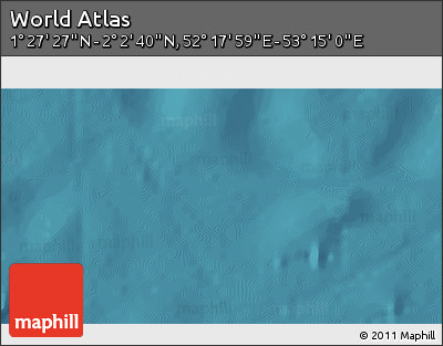 Satellite 3D Map of the Area around 1° 45' 3" N, 52° 46' 29" E