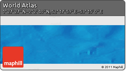 Physical Panoramic Map of the Area around 1° 45' 3" N, 52° 46' 29" E