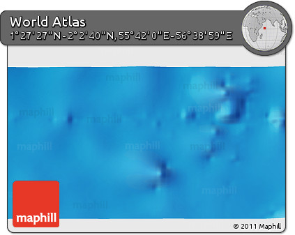 Shaded Relief 3D Map of the Area around 1° 45' 3" N, 56° 10' 29" E