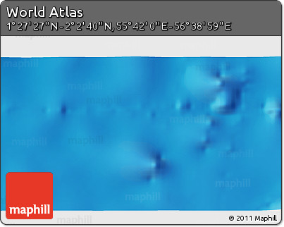 Shaded Relief 3D Map of the Area around 1° 45' 3" N, 56° 10' 29" E