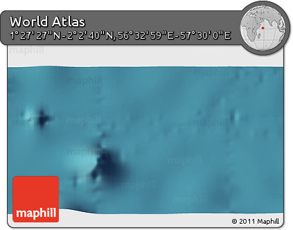 Satellite 3D Map of the Area around 1° 45' 3" N, 57° 1' 29" E