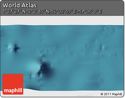 Satellite 3D Map of the Area around 1° 45' 3" N, 57° 1' 29" E