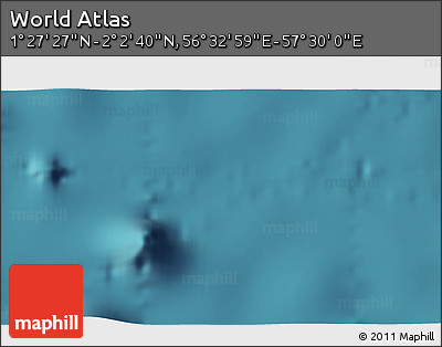 Satellite 3D Map of the Area around 1° 45' 3" N, 57° 1' 29" E