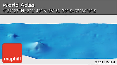 Physical Panoramic Map of the Area around 1° 45' 3" N, 57° 1' 29" E