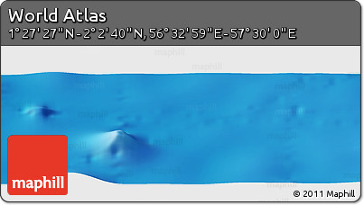 Physical Panoramic Map of the Area around 1° 45' 3" N, 57° 1' 29" E
