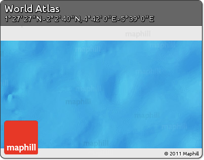Physical 3D Map of the Area around 1° 45' 3" N, 5° 10' 30" E