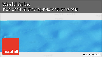 Physical Panoramic Map of the Area around 1° 45' 3" N, 5° 10' 30" E