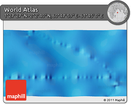 Shaded Relief 3D Map of the Area around 1° 45' 3" N, 61° 16' 29" E