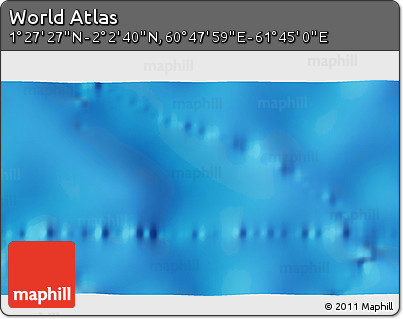 Shaded Relief 3D Map of the Area around 1° 45' 3" N, 61° 16' 29" E