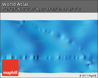Shaded Relief 3D Map of the Area around 1° 45' 3" N, 61° 16' 29" E