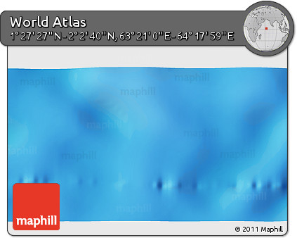 Physical 3D Map of the Area around 1° 45' 3" N, 63° 49' 30" E