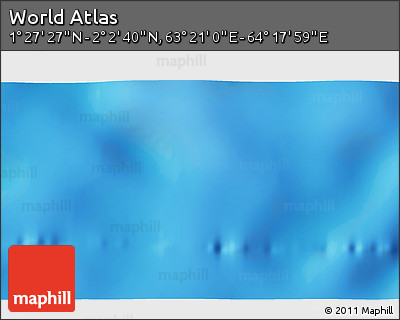 Physical 3D Map of the Area around 1° 45' 3" N, 63° 49' 30" E