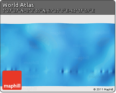 Physical 3D Map of the Area around 1° 45' 3" N, 63° 49' 30" E