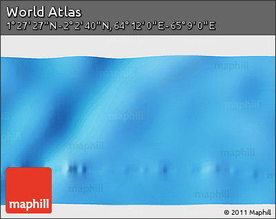 Physical 3D Map of the Area around 1° 45' 3" N, 64° 40' 30" E