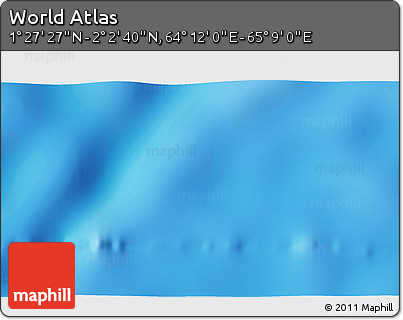 Physical 3D Map of the Area around 1° 45' 3" N, 64° 40' 30" E