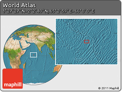 Satellite Location Map of the Area around 1° 45' 3" N, 65° 31' 30" E
