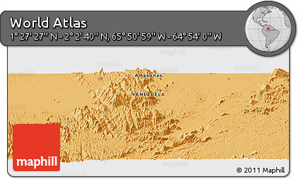Political Panoramic Map of the Area around 1° 45' 3" N, 65° 22' 30" W