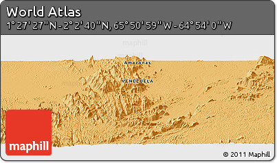Political Panoramic Map of the Area around 1° 45' 3" N, 65° 22' 30" W