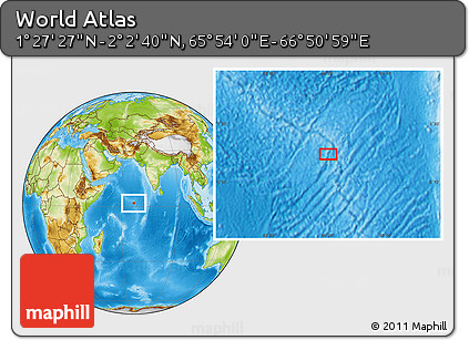 Physical Location Map of the Area around 1° 45' 3" N, 66° 22' 30" E
