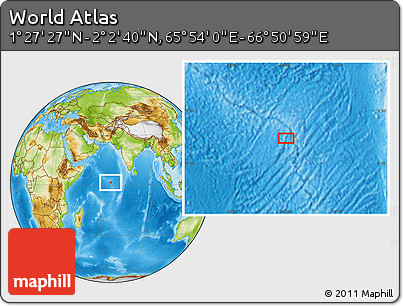 Physical Location Map of the Area around 1° 45' 3" N, 66° 22' 30" E