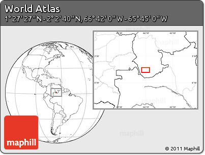Blank Location Map of the Area around 1° 45' 3" N, 66° 13' 29" W