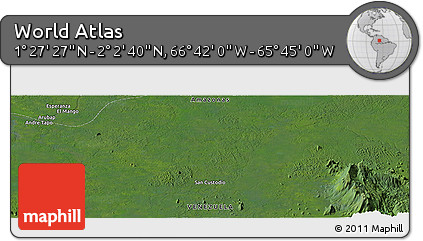 Satellite Panoramic Map of the Area around 1° 45' 3" N, 66° 13' 29" W