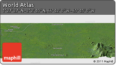 Satellite Panoramic Map of the Area around 1° 45' 3" N, 66° 13' 29" W