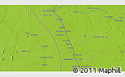 Physical 3D Map of the area around 1° 45' 3" N, 67° 4' 29" W