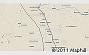 Shaded Relief 3D Map of the area around 1° 45' 3" N, 67° 4' 29" W
