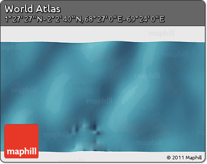Satellite 3D Map of the Area around 1° 45' 3" N, 68° 55' 30" E