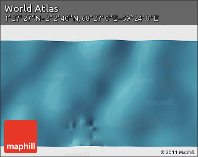 Satellite 3D Map of the Area around 1° 45' 3" N, 68° 55' 30" E