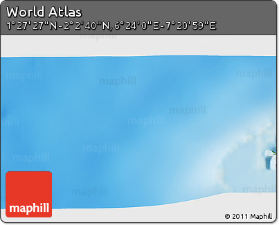 Physical 3D Map of the Area around 1° 45' 3" N, 6° 52' 30" E