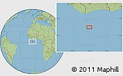 Savanna Style Location Map of the area around 1° 45' 3" N, 6° 43' 29" W