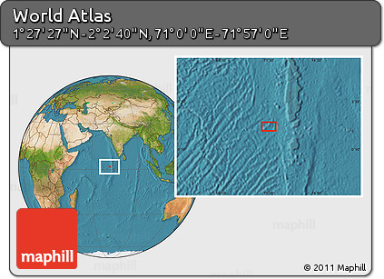 Satellite Location Map of the Area around 1° 45' 3" N, 71° 28' 29" E