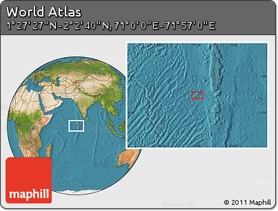Satellite Location Map of the Area around 1° 45' 3" N, 71° 28' 29" E