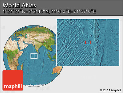 Satellite Location Map of the Area around 1° 45' 3" N, 71° 28' 29" E