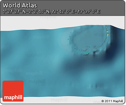 Satellite 3D Map of the Area around 1° 45' 3" N, 73° 10' 30" E