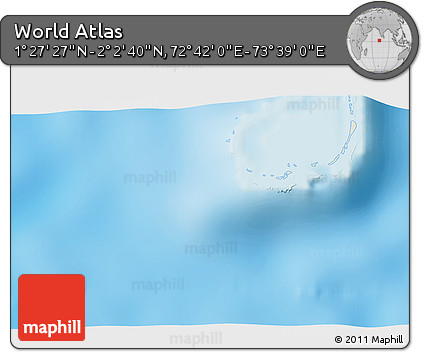 Shaded Relief 3D Map of the Area around 1° 45' 3" N, 73° 10' 30" E