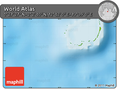 Physical Map of the Area around 1° 45' 3" N, 73° 10' 30" E