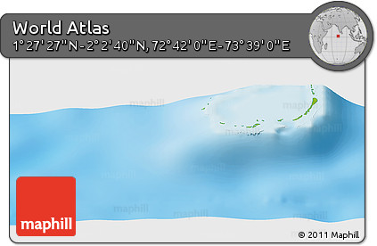 Physical Panoramic Map of the Area around 1° 45' 3" N, 73° 10' 30" E