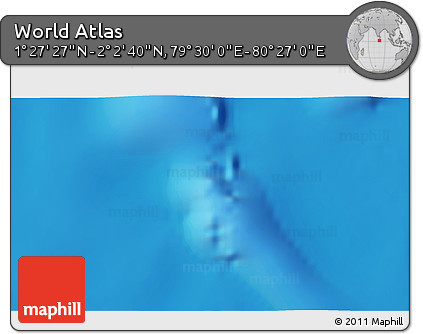 Physical 3D Map of the Area around 1° 45' 3" N, 79° 58' 29" E