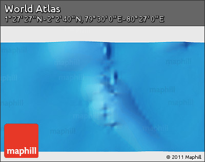 Physical 3D Map of the Area around 1° 45' 3" N, 79° 58' 29" E