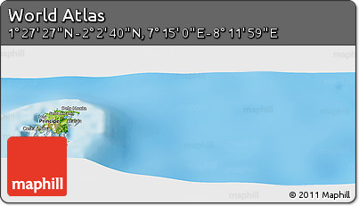 Physical Panoramic Map of the Area around 1° 45' 3" N, 7° 43' 29" E