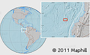 Gray Location Map of the area around 1° 45' 3" N, 82° 22' 30" W, hill shading