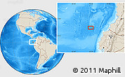 Shaded Relief Location Map of the area around 1° 45' 3" N, 82° 22' 30" W