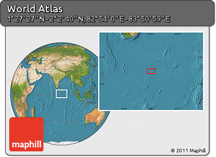 Satellite Location Map of the Area around 1° 45' 3" N, 83° 22' 30" E