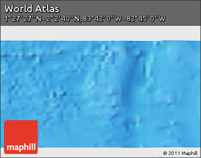 Political 3D Map of the Area around 1° 45' 3" N, 83° 13' 29" W